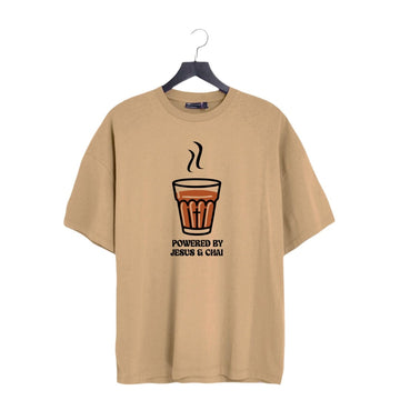 Powered by Jesus and Chai - Oversized T-Shirt